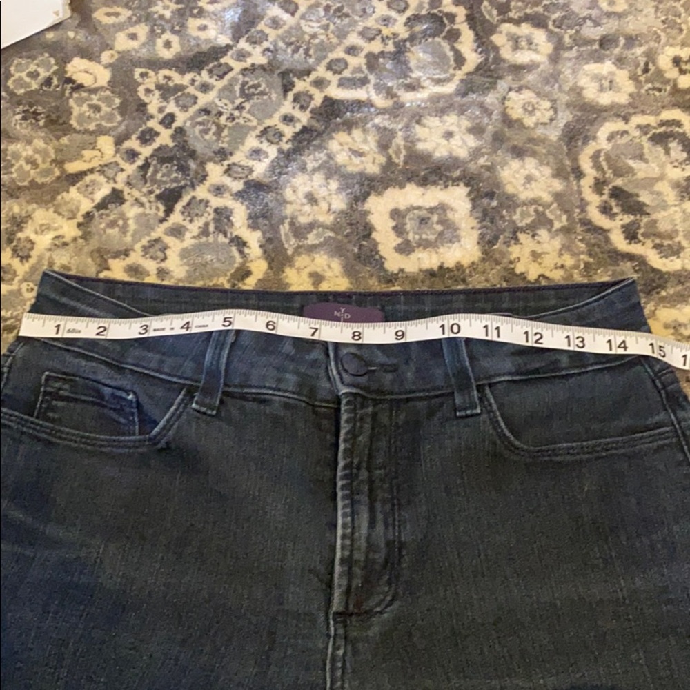 NYDJ straight leg dark denim jeans with bejeweled pockets - Picture 5 of 8